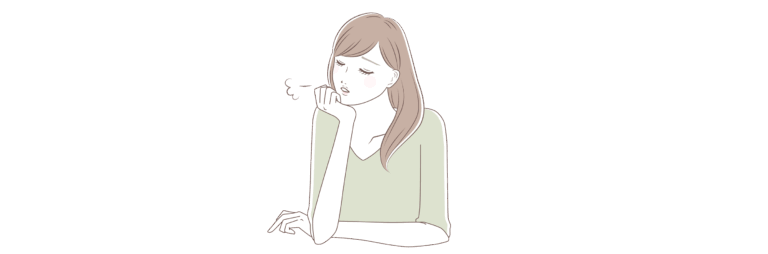 肘をついてプランを考えてる女性のイラスト（ATAYCブログ用）