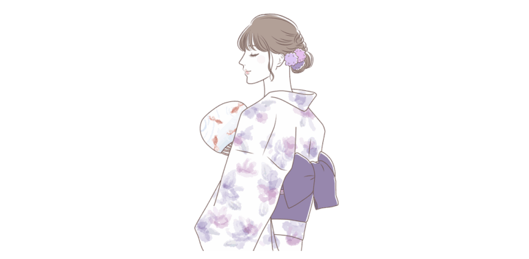 インバウンドの浴衣姿の女性のイラスト（ATAYCブログ用）