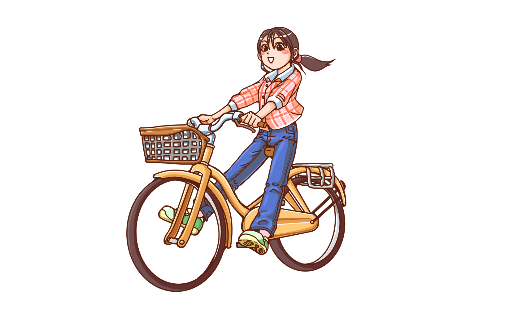 新しいことに気が付いて走りだす女性ATAYCイラスト