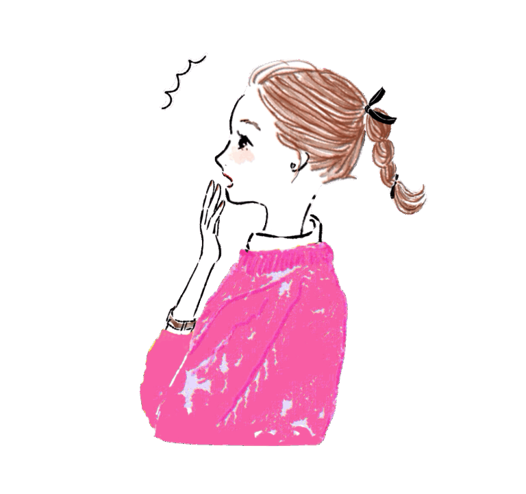 新しいことに気が付いて思案する女性ATAYCイラスト