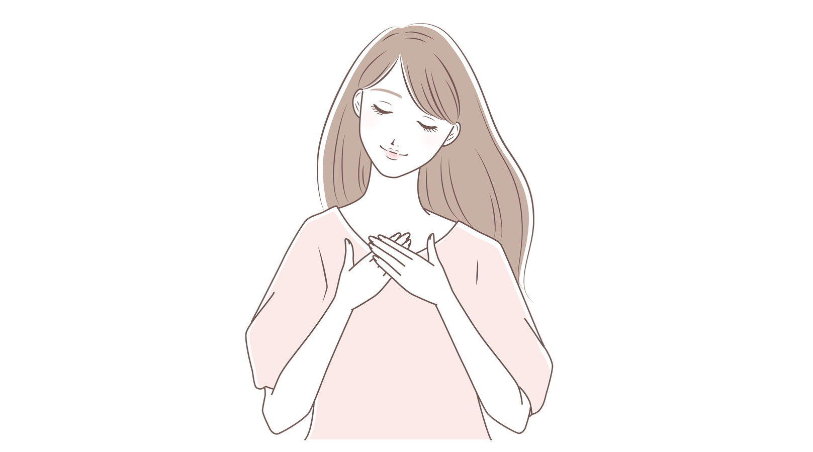 自分の未来を信じて挑戦する姿を瞑想している女性のイラスト（ATAYCブログ用）