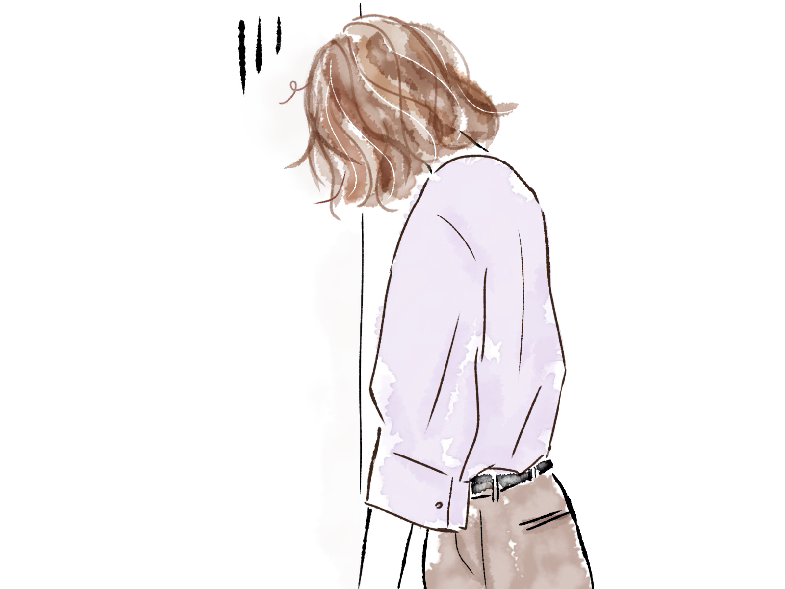 猛省してる女性ATAYCイラスト