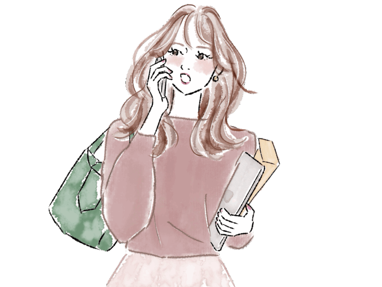 お仕事中の女性ATAYCイラスト