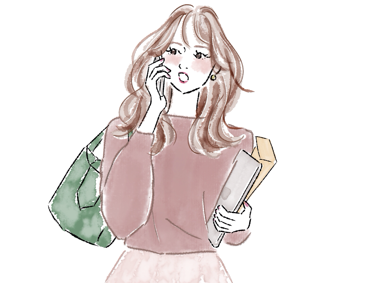 お仕事中の女性ATAYCイラスト