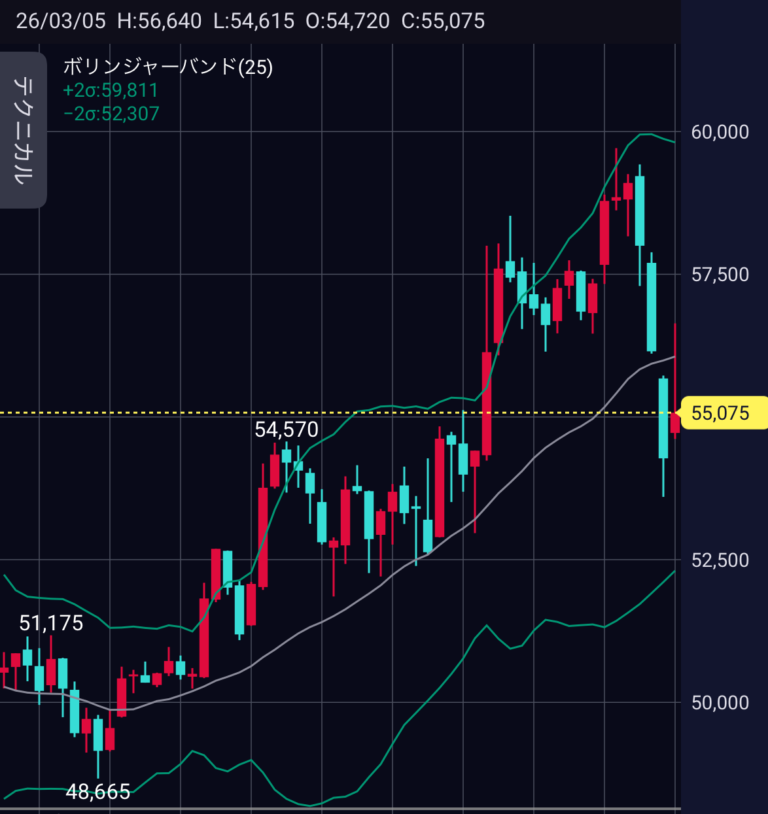 20260305日経225先物ミニ日足